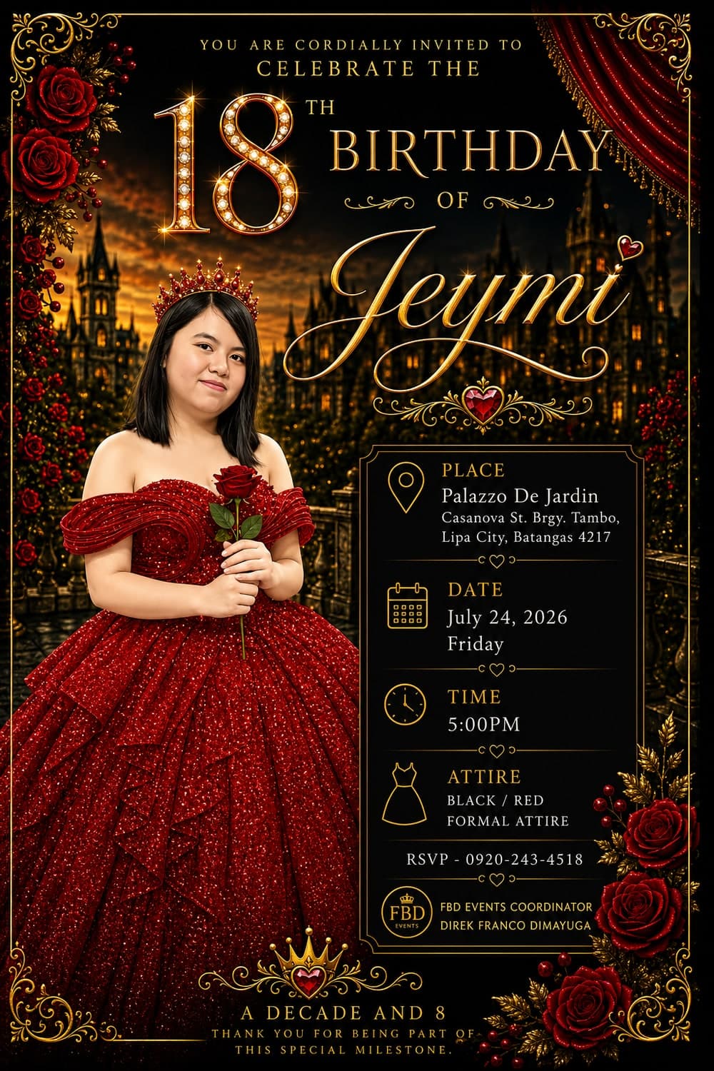 Official invitation for Jeymi's debut